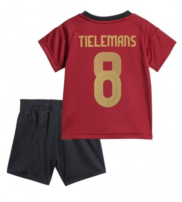 Belgien Youri Tielemans #8 Hjemmebanesæt Børn EM 2024 Kort ærmer (+ korte bukser)